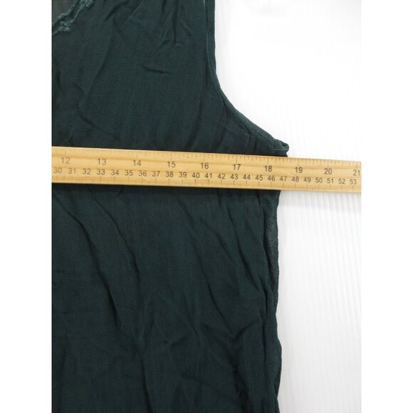 April Cornell Top Large Tank Blouse Pullover Sheer Cottage Embroider - Picture 4 of 8